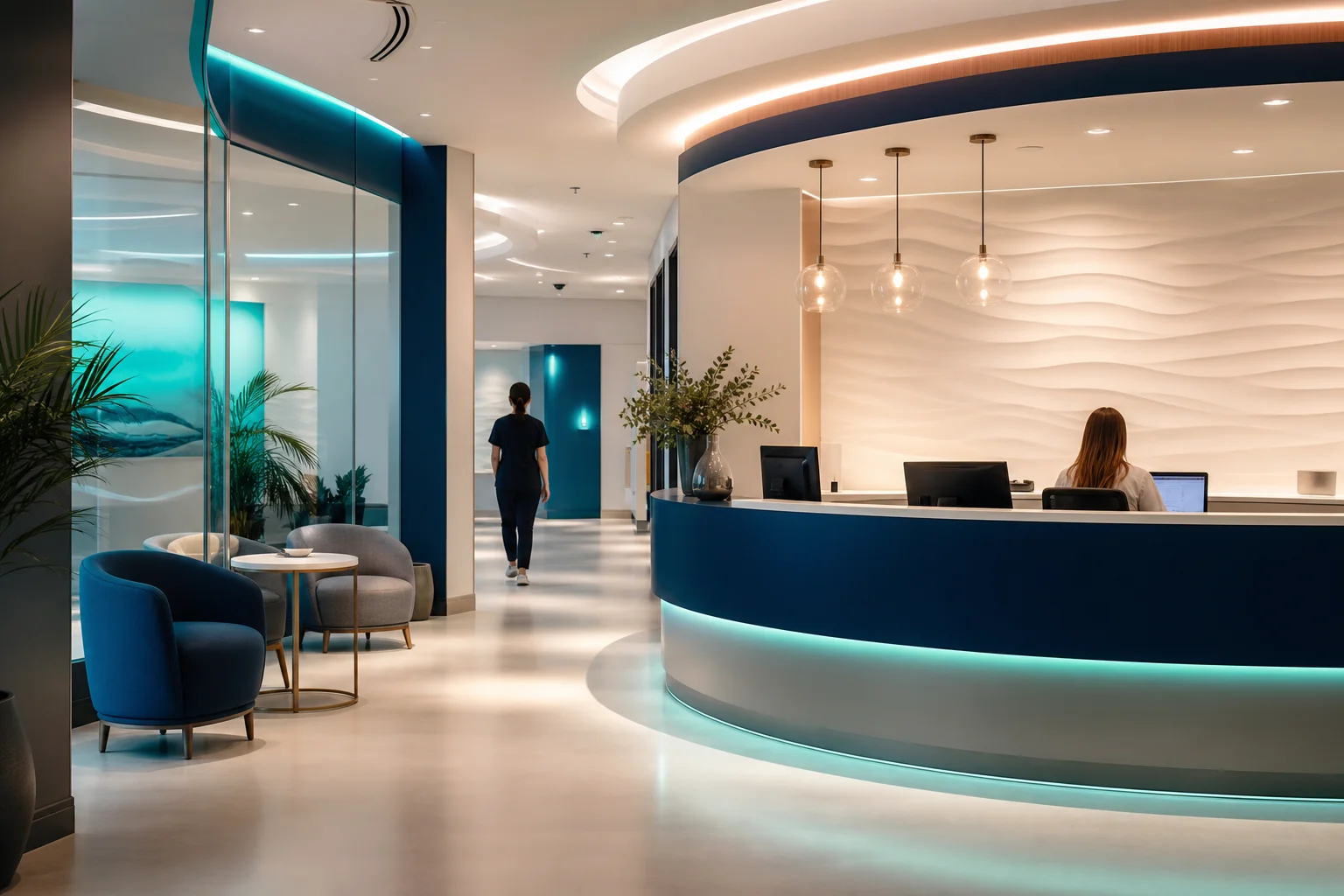 The warm, modern clinic interior at Morningstar Neuropathy & Pain Treatment Center in St. Peters, MO